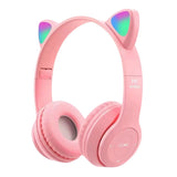 Wireless Cat Ear Headphones with Bluetooth-Compatible Glow Light - Perfect for Kids and Adults!