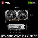 MSI GeForce RTX 3060 VENTUS 2X 12G OC Gaming Graphics Card 12GB GDDR6 192-bit HDMI DP PCI-E 4.0 8Pin Desktop Full New Video Card