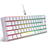 68 Keys Gaming Keyboard USB Wired Portable 20 RGB Backlight Keyboard for Windows Laptops Computer